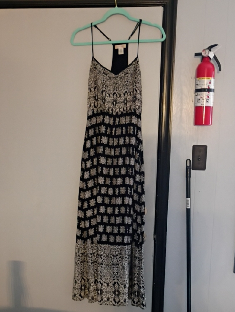 Band of Gypsies Black and White Printed Maxi Dress